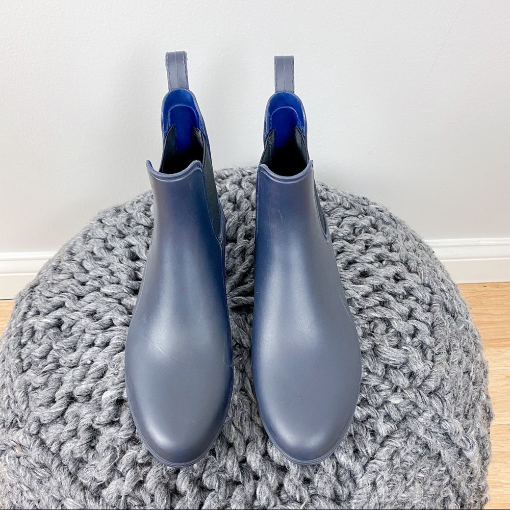 J. Crew Chelsea Short Rain Boot Blue - Picture 2 of 6
